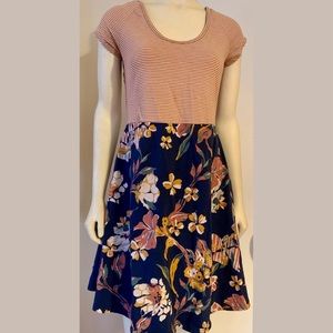 NWT Pact Fit & Flare Crossback Mini Dress Size L Organic Cotton POCKETS!